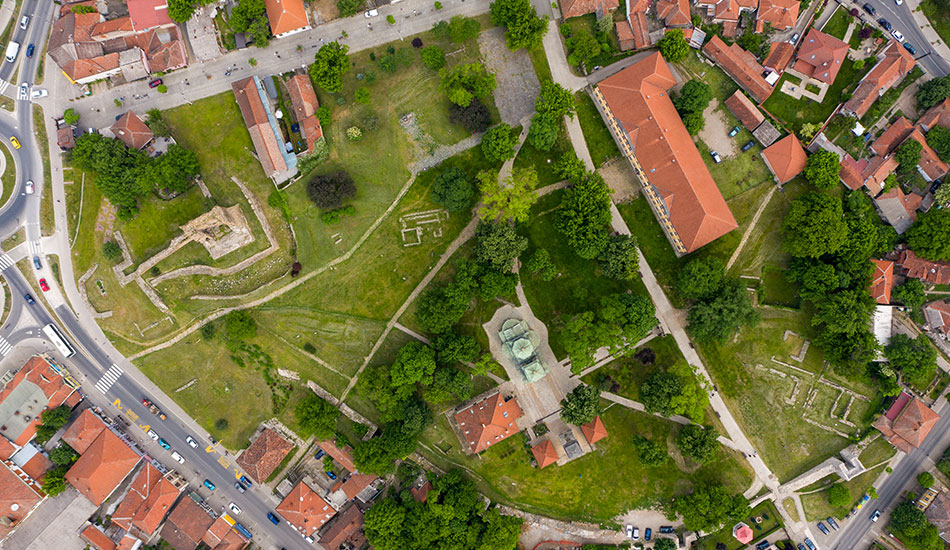 Lazarev grad Kruševac snimak iz drona